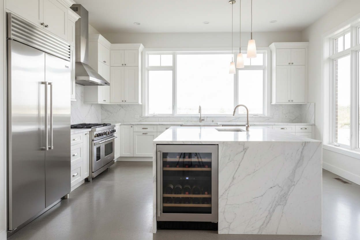 Luxury kitchen with built-in oven and range
